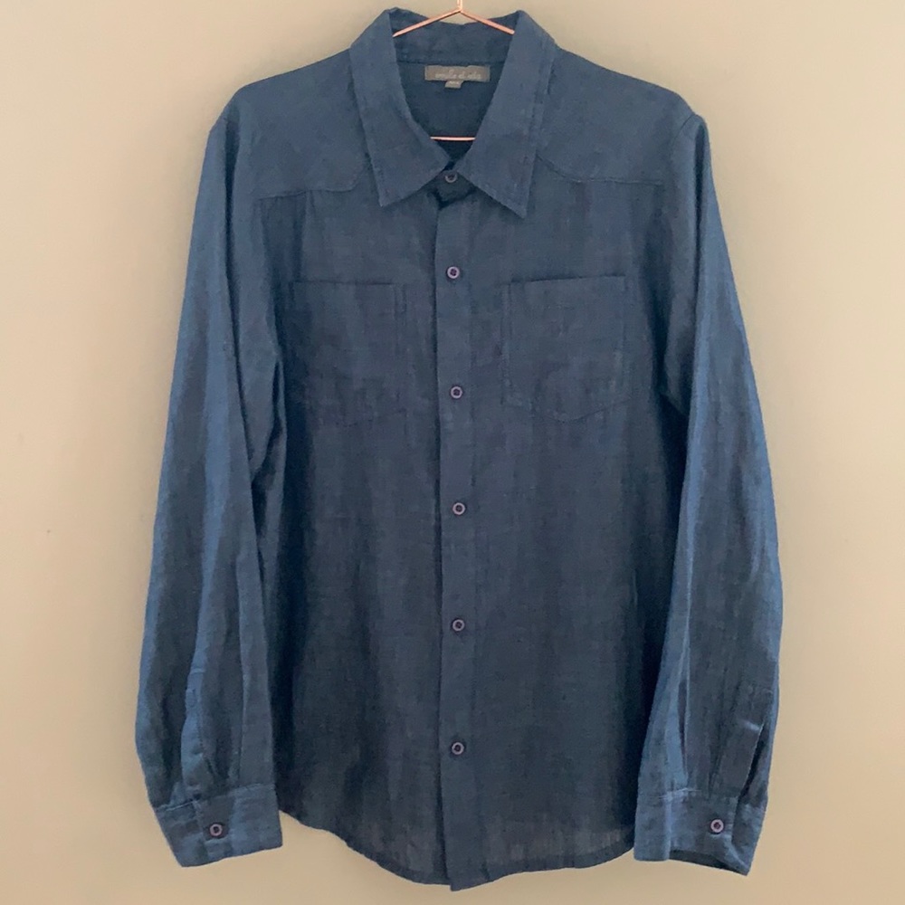 Emile et Ida boys soft blue button down shirt 10